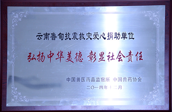 云南魯?shù)榭拐鹁葹?zāi)愛心捐助單位，弘揚(yáng)中華美德，彰顯社會(huì)責(zé)任
